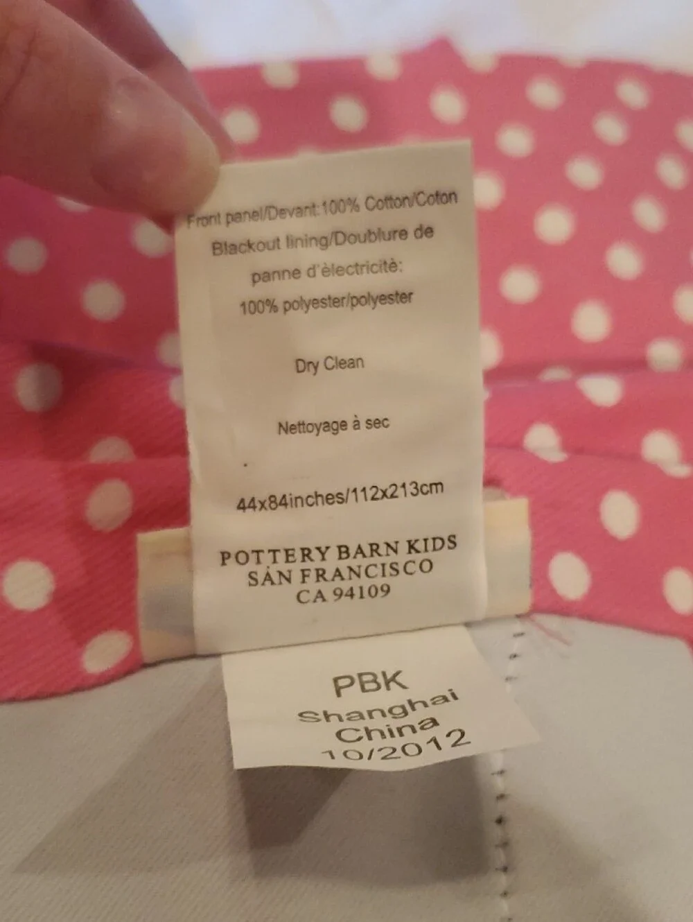 Pottery Barn Kids Pink Polka Dot Blackout Curtains